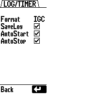 Log/Timer Menu