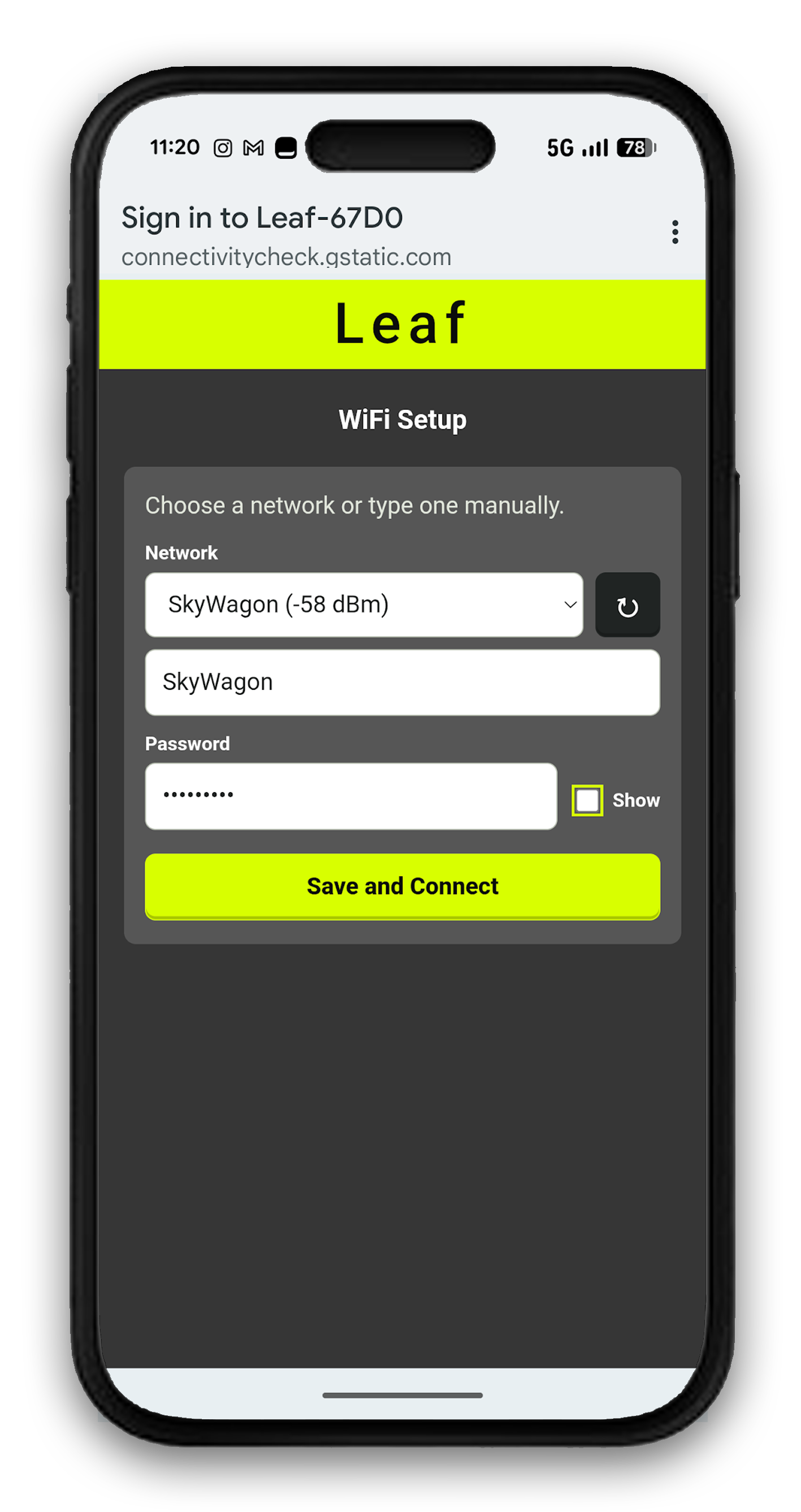 Leaf WiFi captive portal